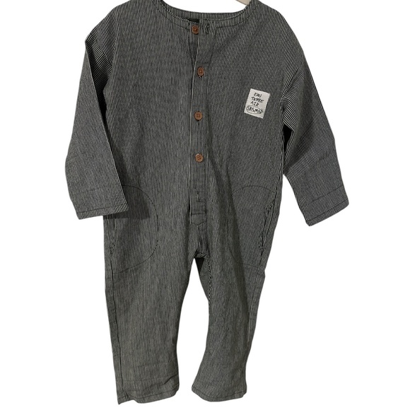 Souris Mini Pinstripe Jumpsuit – Button Front (Size 18–24 Months) - Picture 1 of 3